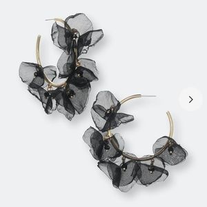 Floral chiffon hoop black